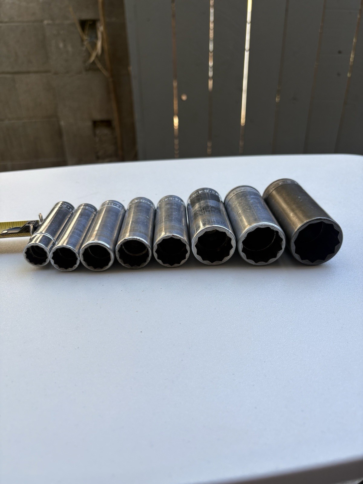 Vintage SK Tools 1/2” Drive 12pt Deep Sockets Set 40818-40836 USA 9/16” to 1-1/8
