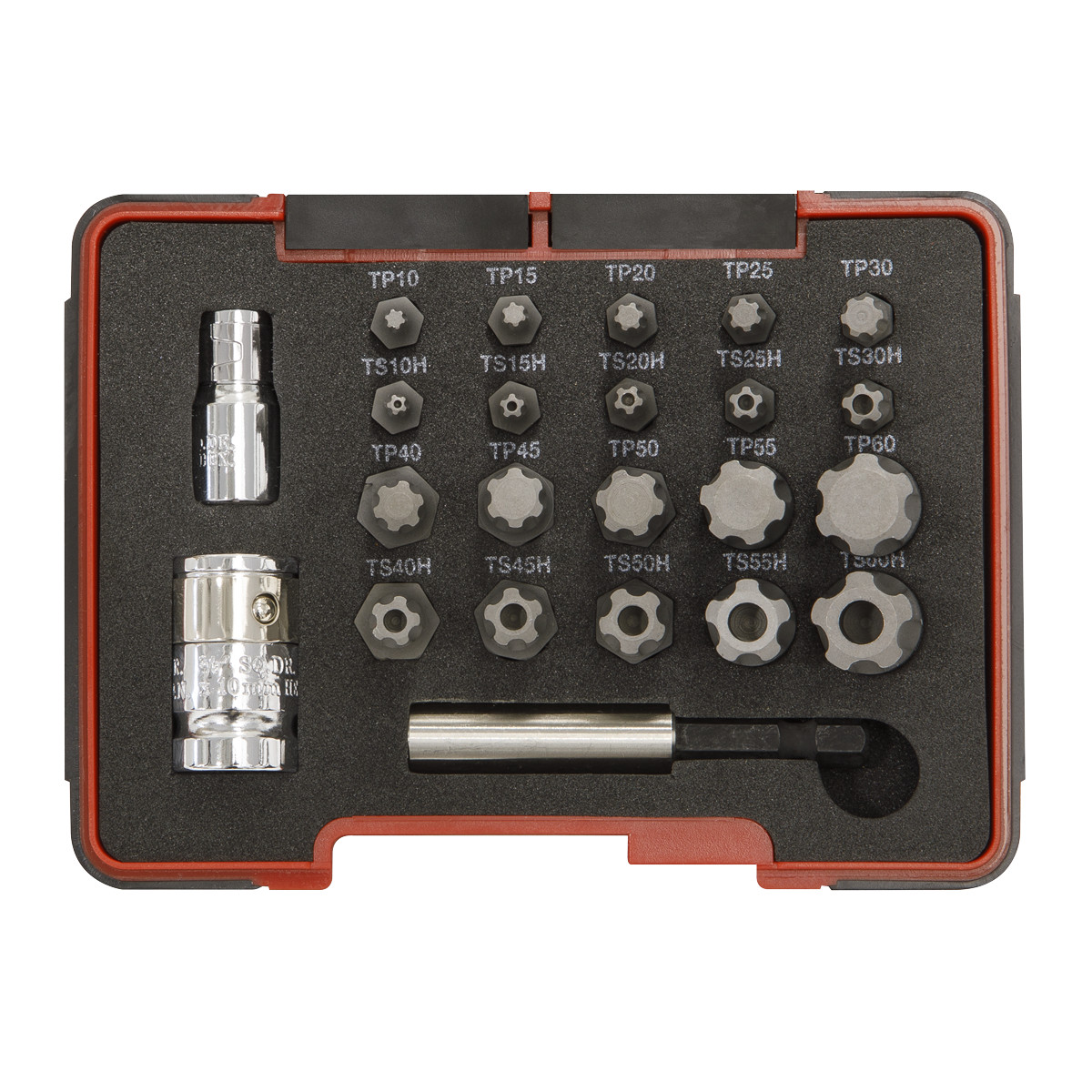 Sealey TRX-P & Security TRX-TS Bit Set 23 Pieces 1/4″ & 3/8″ Square Drive AK6226