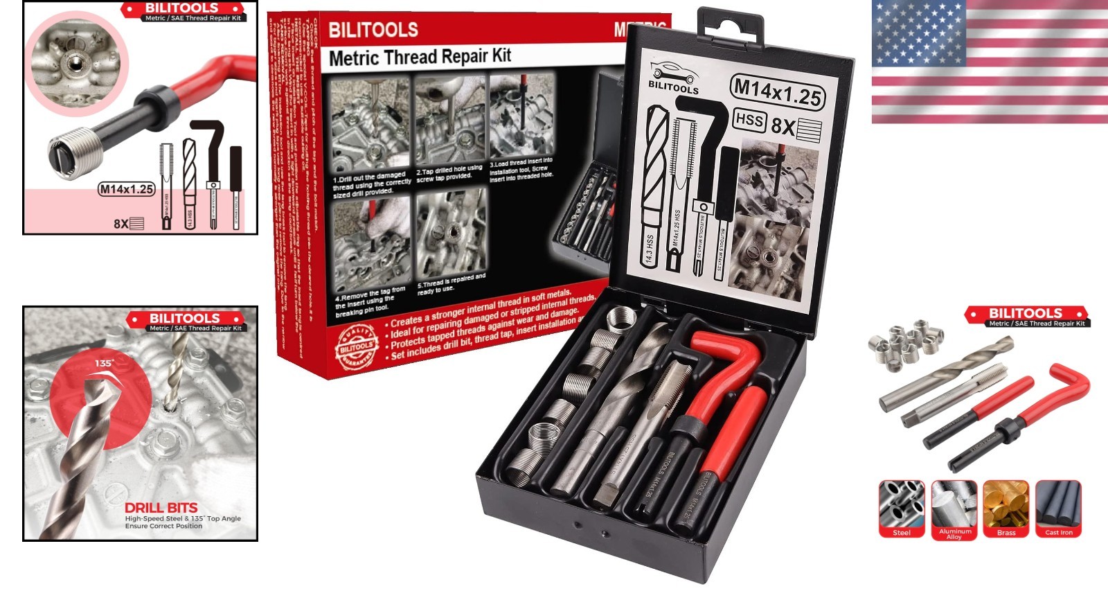 M14x1.25 Metric Thread Repair Kit – HSS Drill, Stronger Threads