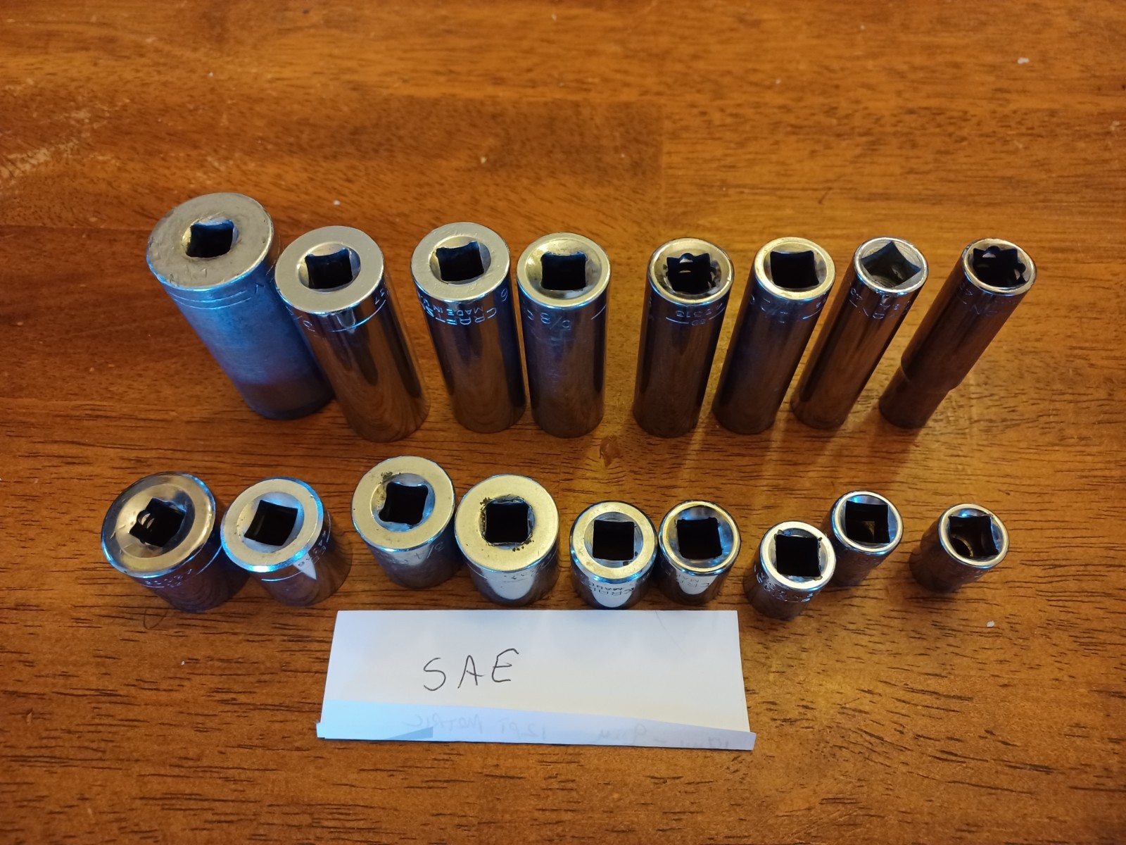 38pc Craftsman 3/8 Drive SAE+ Metric Deep + Shallow Sockets Ratchet Ext USA