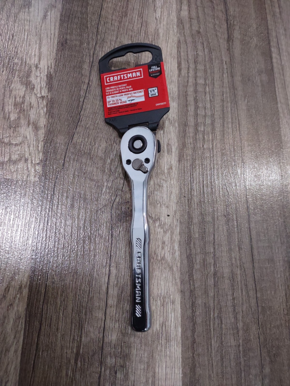 NEW CRAFTSMAN Ratchet Wrench, 1/4 Dr, 72-Tooth, LOW PROFILE (CMMT86721)