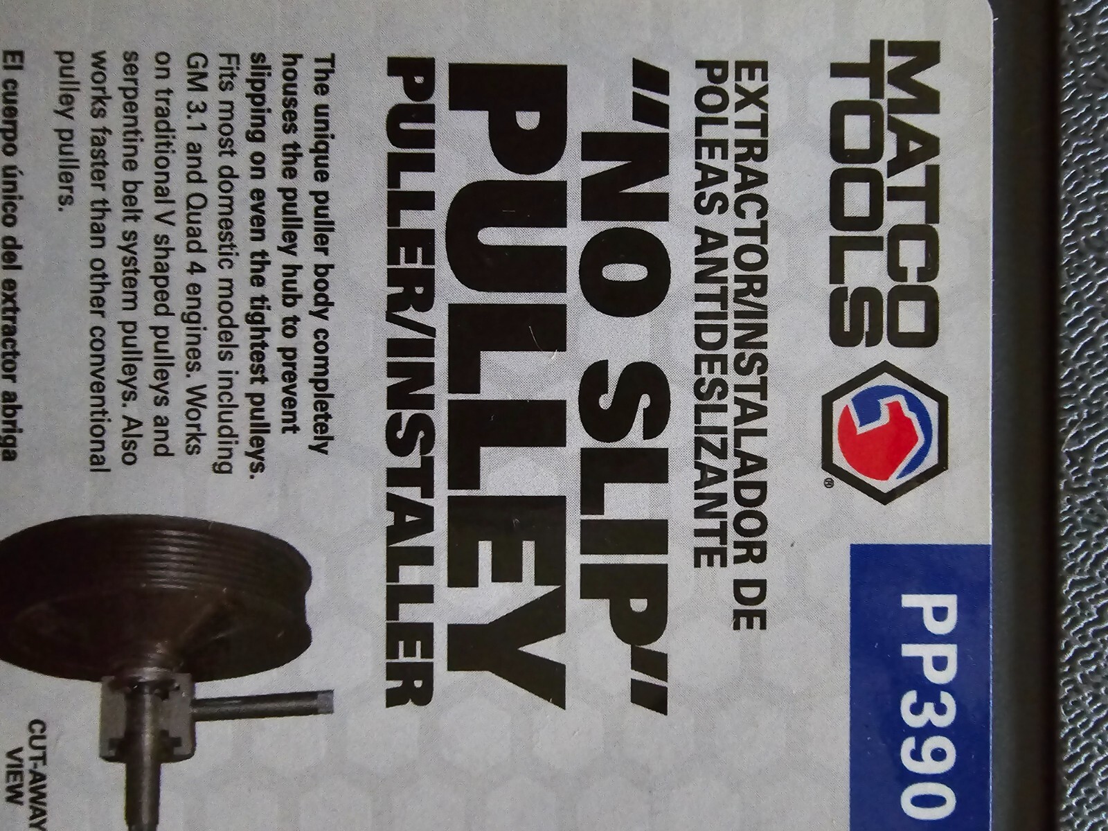 MATCO TOOLS No-Slip Pulley Puller / Installer PP390