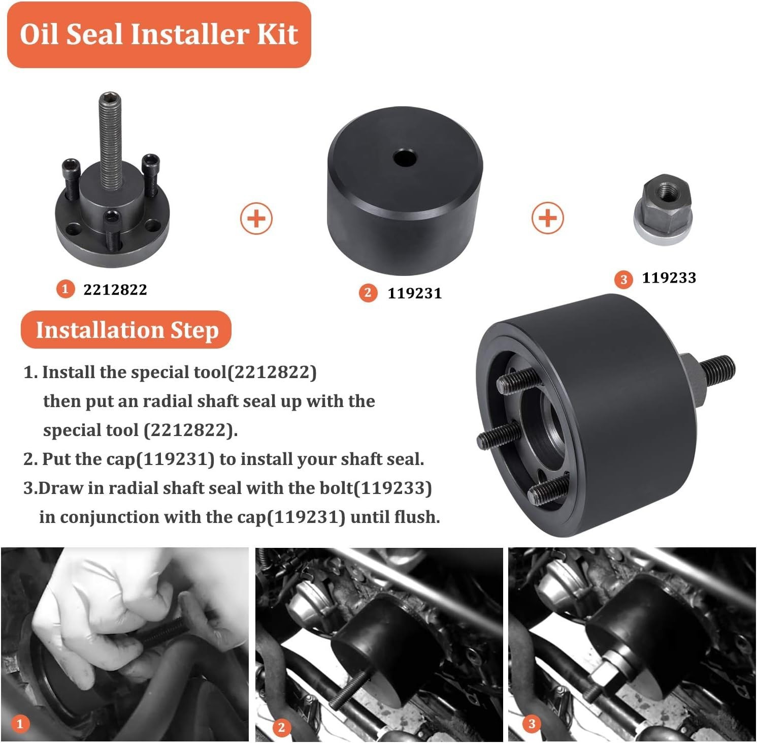 for BMW N20 N26 Front Crankshaft Oil Seal Remover & Installer Tool Kit 2241