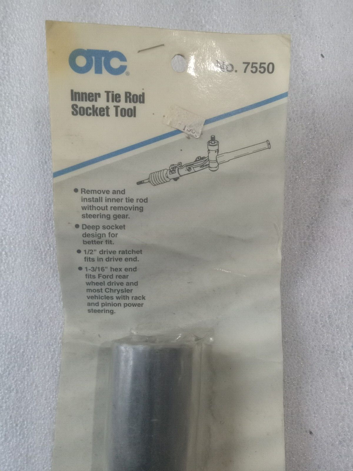 OTC 7550 Inner Tie Rod Socket Tool 1-3/16″ Hex End – New In Package – USA Made