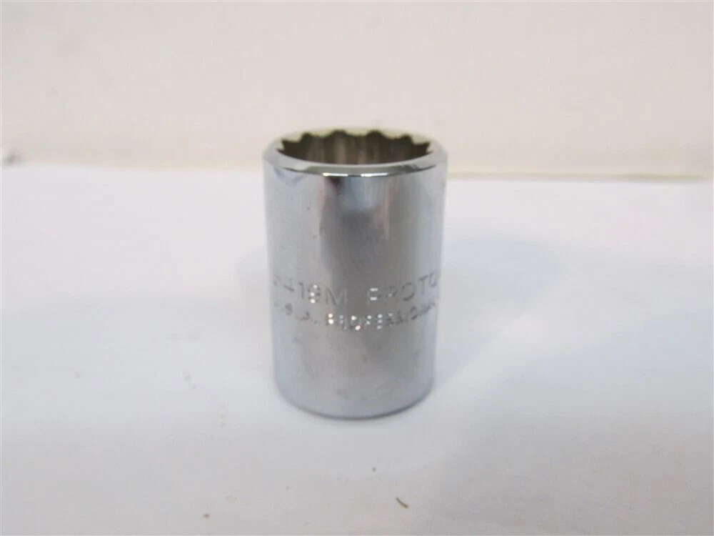 Proto 5419M , 19mm Standard Socket, 1/2″ Drive, 12 Point, Chrome