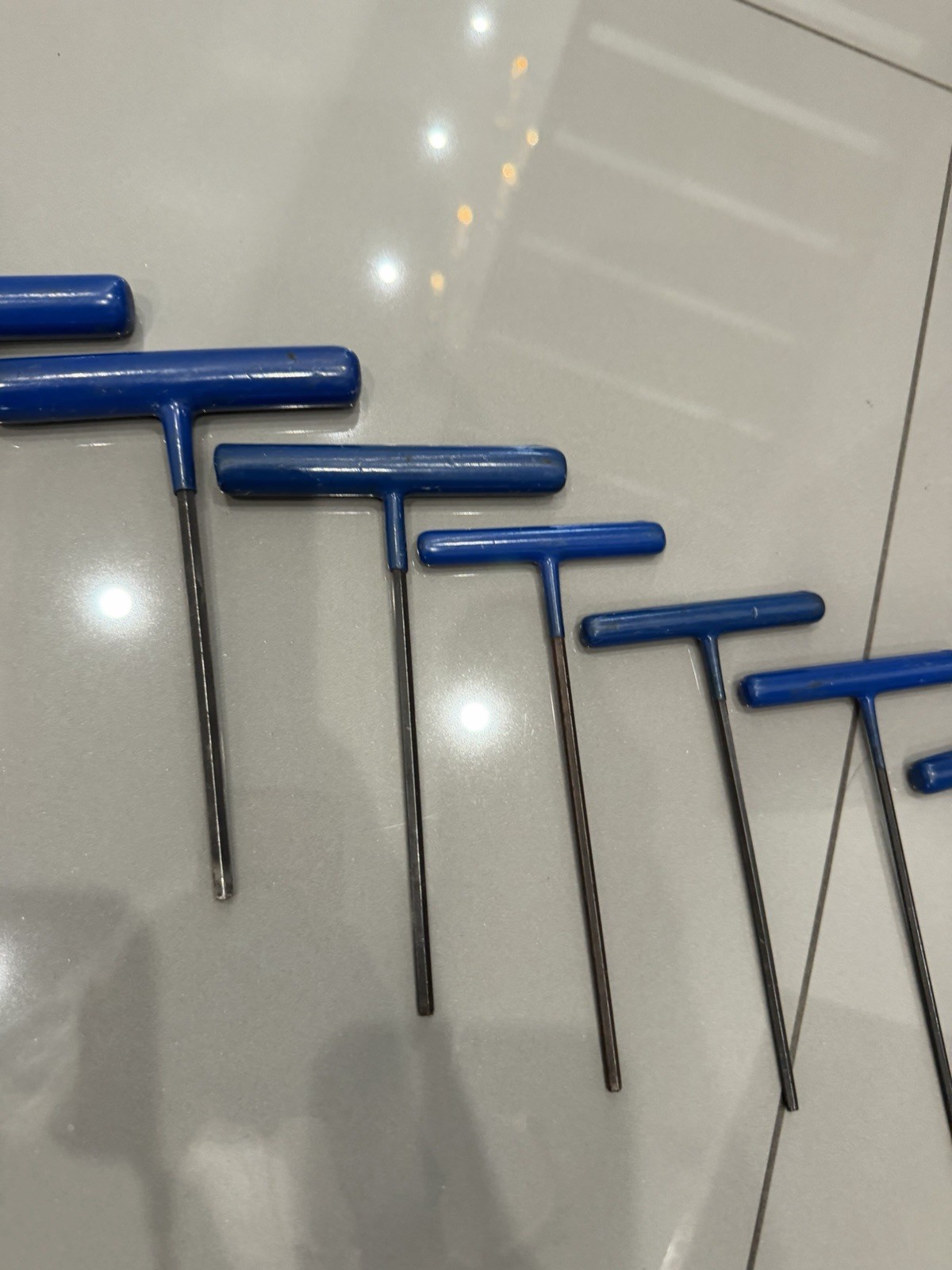 8pcs Blue Point 6 point SAE Blue Handle Hex Allen Key T Handle AWCG
