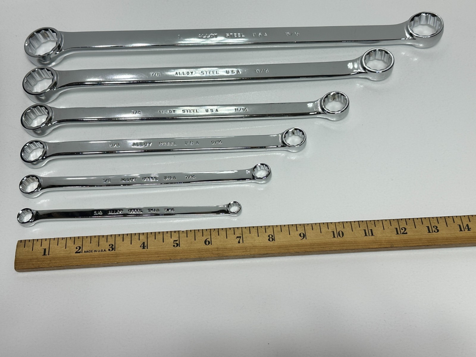 Blackhawk Tools USA 6pc SAE 5/16-1” BWS LONG Polished Double Box End Wrench Set