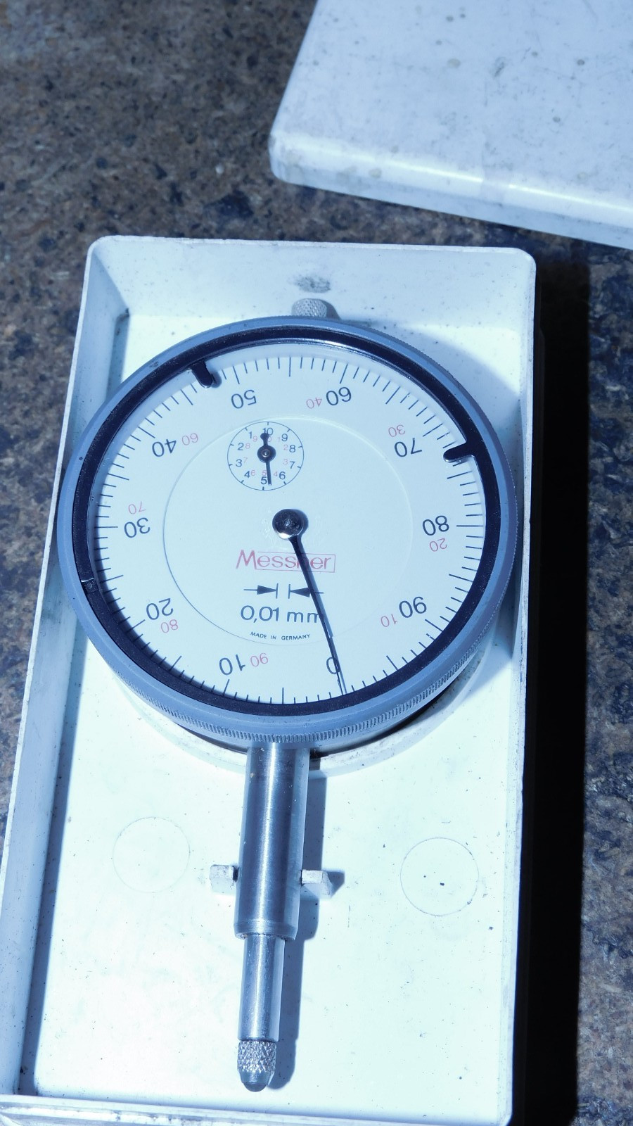 Dial Indicator, 0-10mm x 0.01mm measuring range, Messner German, High Precision.
