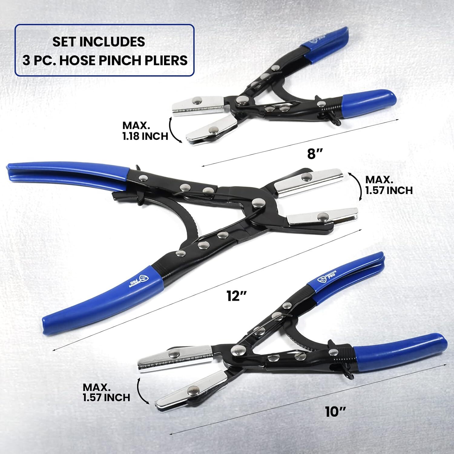 3pcs Ratcheting Hose Pinch Off Pliers Set, 8inch Set