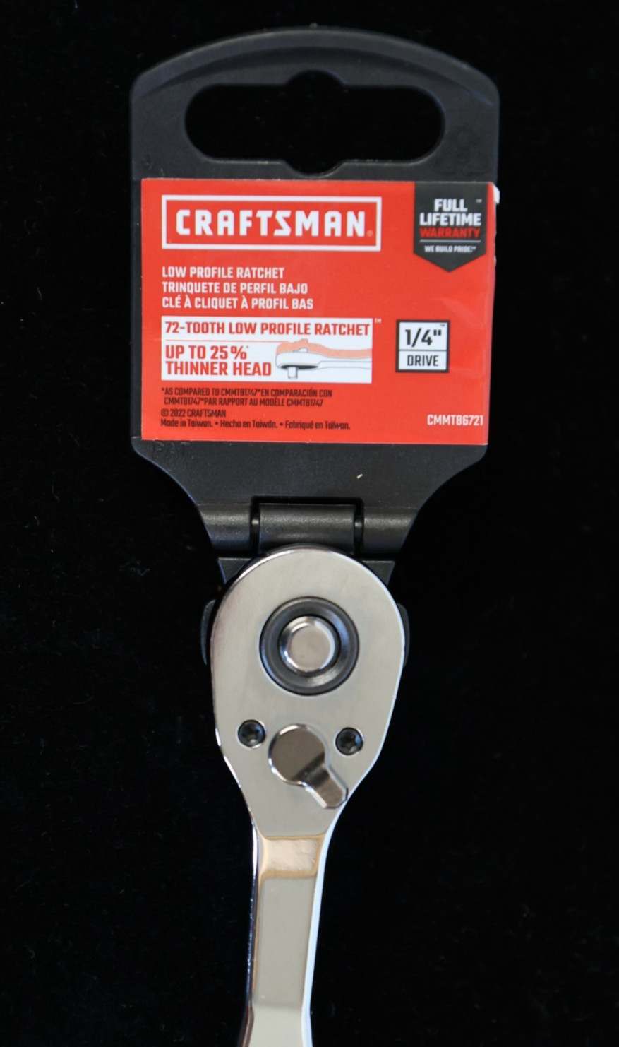 Craftsman 72 -Tooth 1/4-in Drive Full polish Handle Ratchet CMMT86721