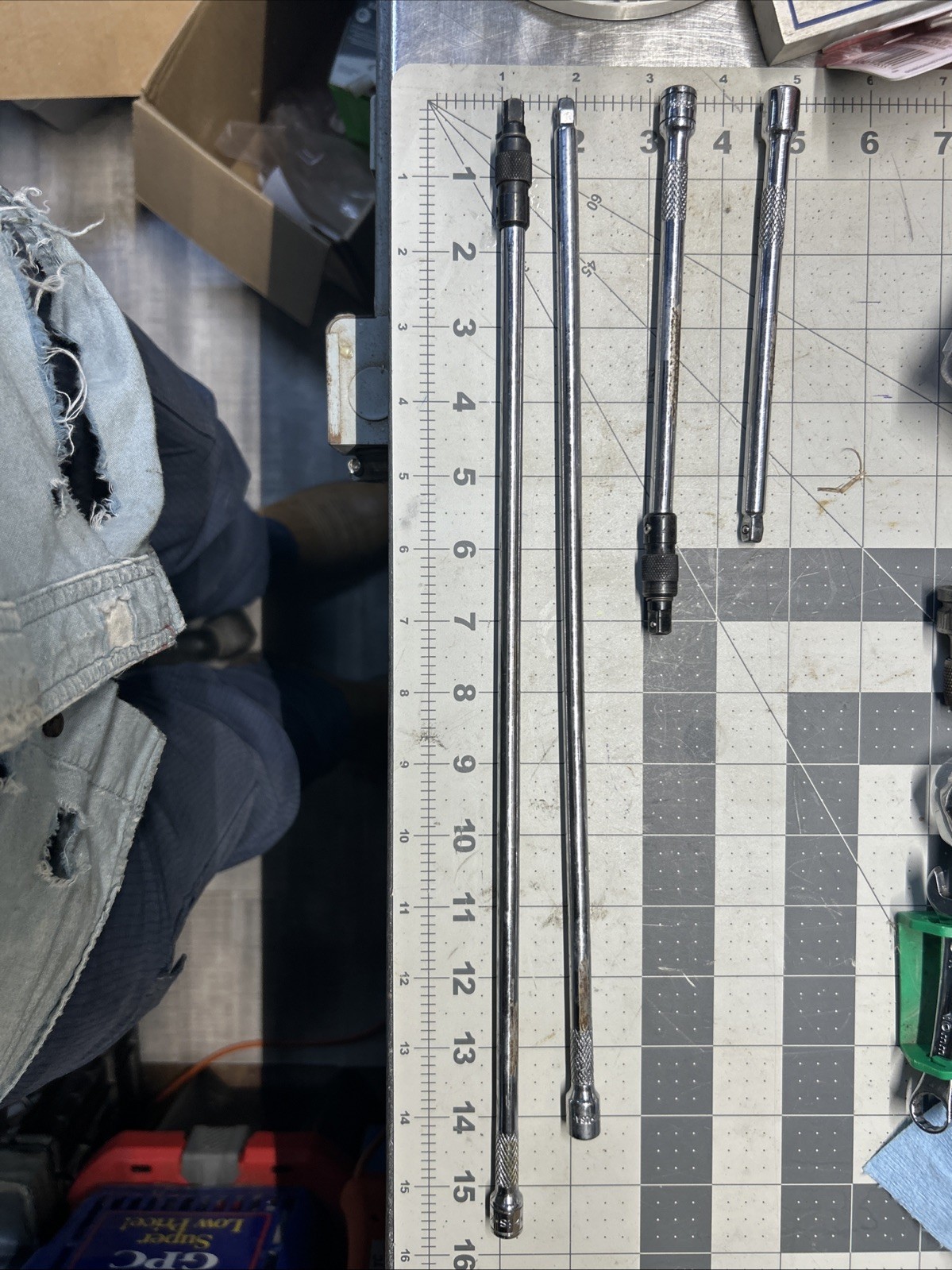 4- SK 1/4” Drive Extensions Locking And Wobble 15”-14”-7”-6”