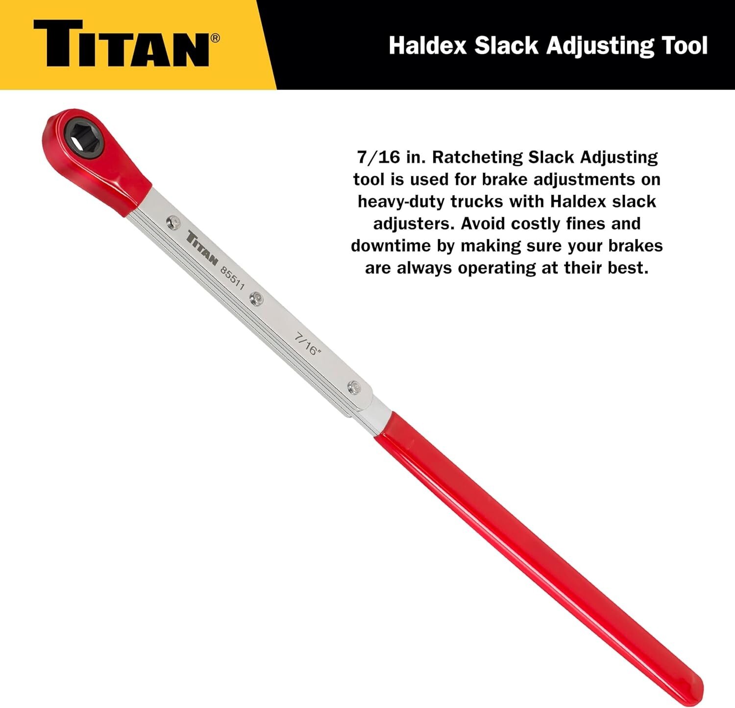 Titan 85511 Heavy Duty Truck 7/16″ XL Haldex Air Brake Slack Adjuster Wrench