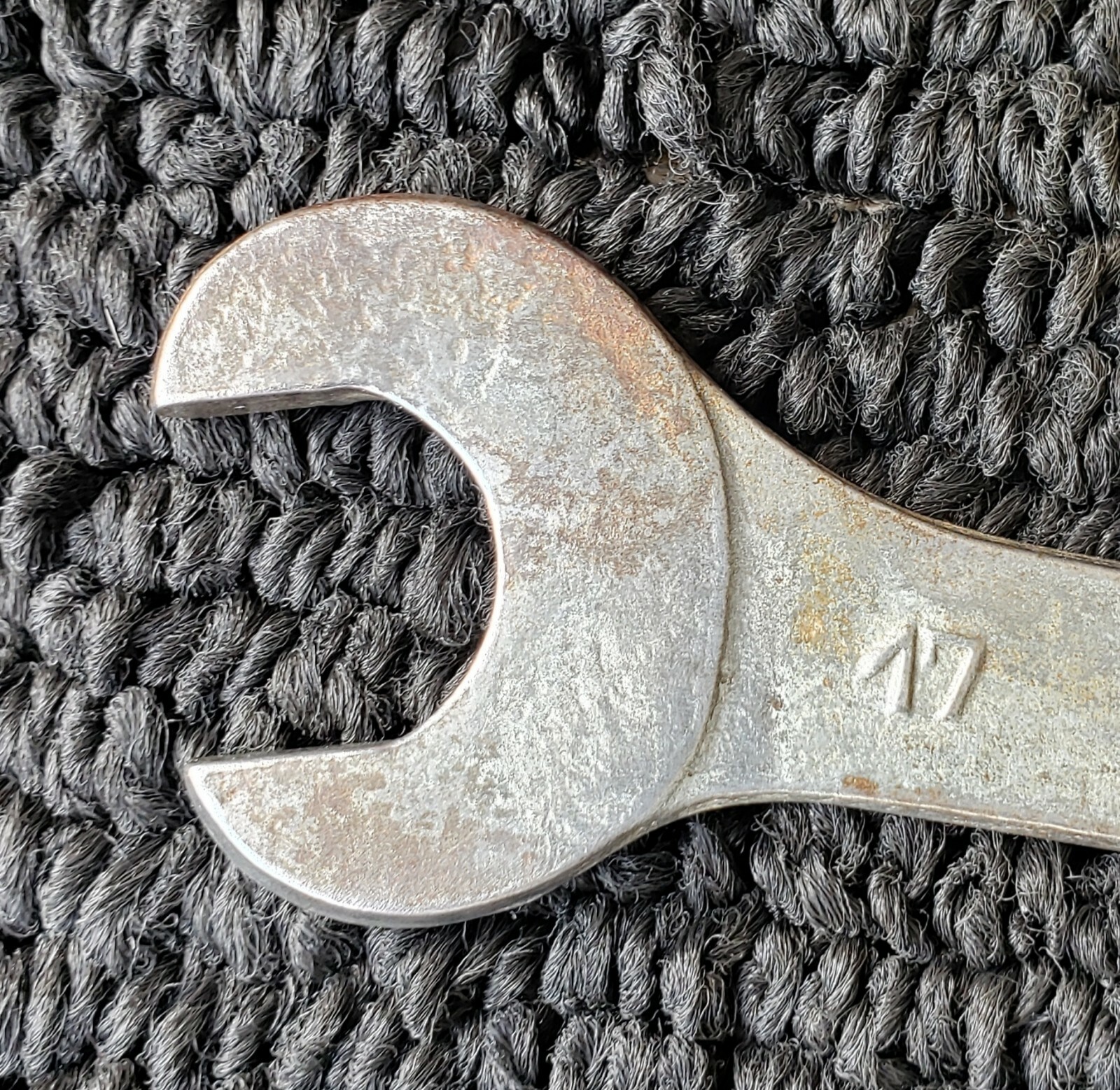Vintage RENAULT Double Open End Wrench 14mm x 17mm Steel Finish