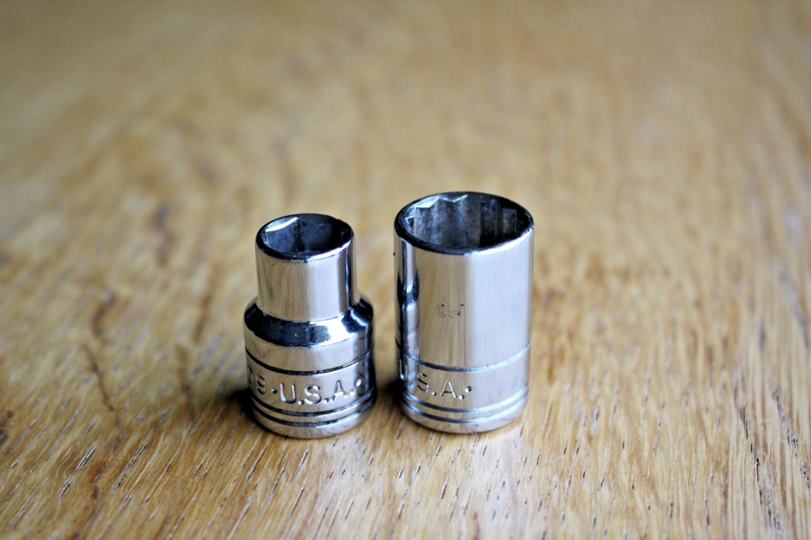 Set of 2 S-K Metric Shallow Sockets 3/8” Drive 309 6 Pt 9mm 313 12 Pt 13mm USA