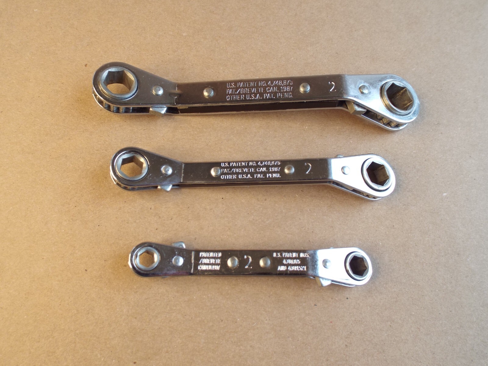 3 VTG Craftsman Box End Ratchet Wrench 1/4″ to 9/16″ USA 6 Point – Nice !