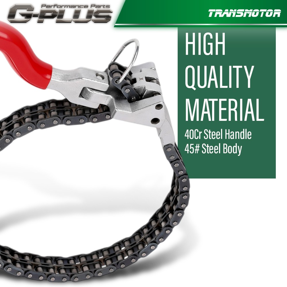 Heavy-Duty Ratcheting Chain Wrench Oil Filter Change Pipe Fittings 60-160mm