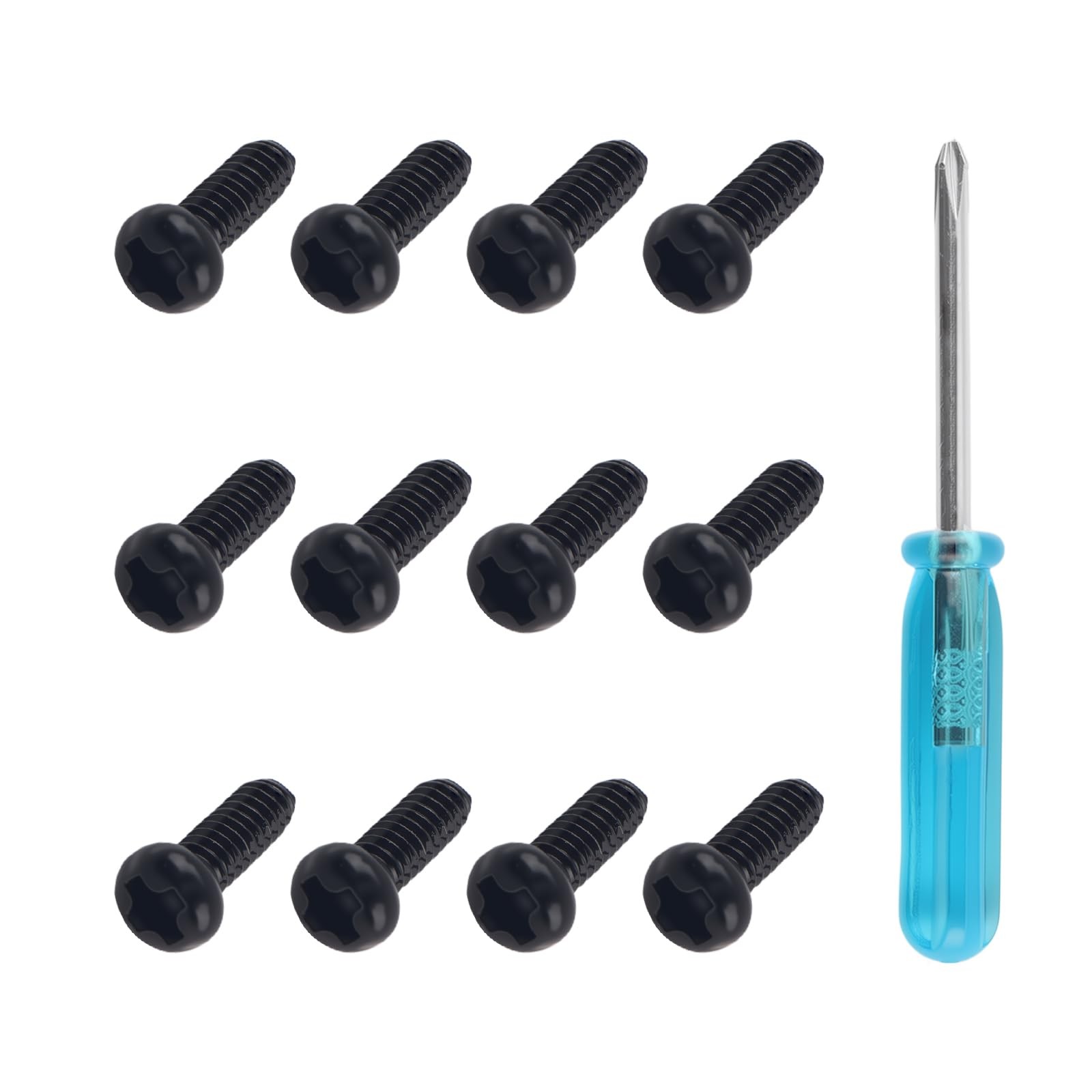 12PCS M2*5 Car Key Fob Screw 0.25×0.13×0.13 inch, Black