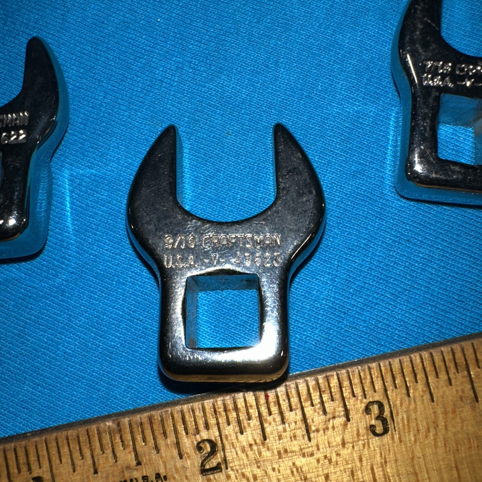 Craftsman V-43623 9/16″ 7/16” & 1/2” SAE 3/8 Drive Crowfoot 43622, 43621 Used.