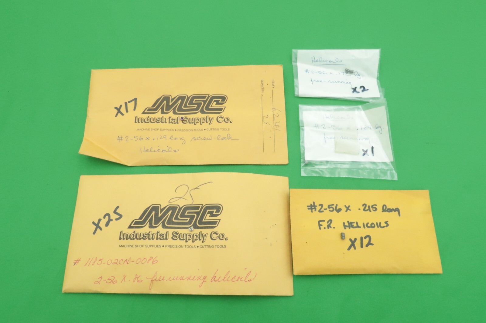 Helicoil Insert Lot 616 Count 6-32 8-32 2-56 4-40 10-32 1/4-20