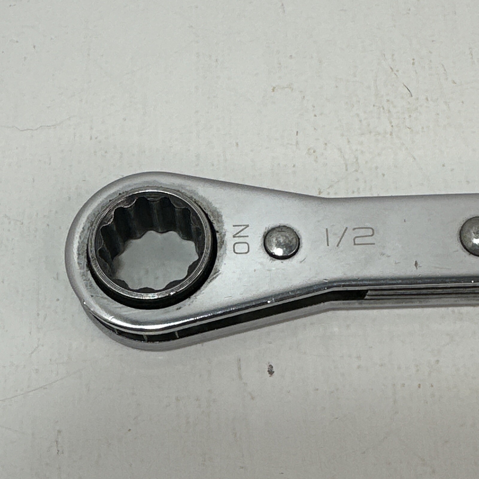 Snap On R1618C 1/2″ x 9/16″ SAE Double Box End Ratcheting Wrench USA 2006
