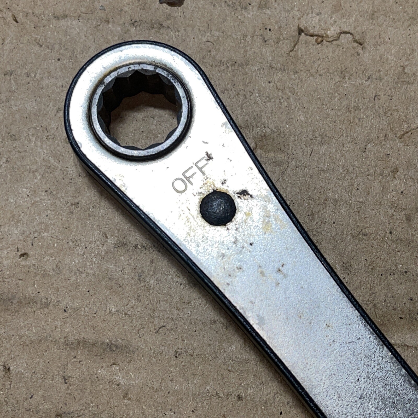 Vintage Stanley USA 85-279 5/8 in X 3/4 in SAE Ratcheting 12 point box wrench