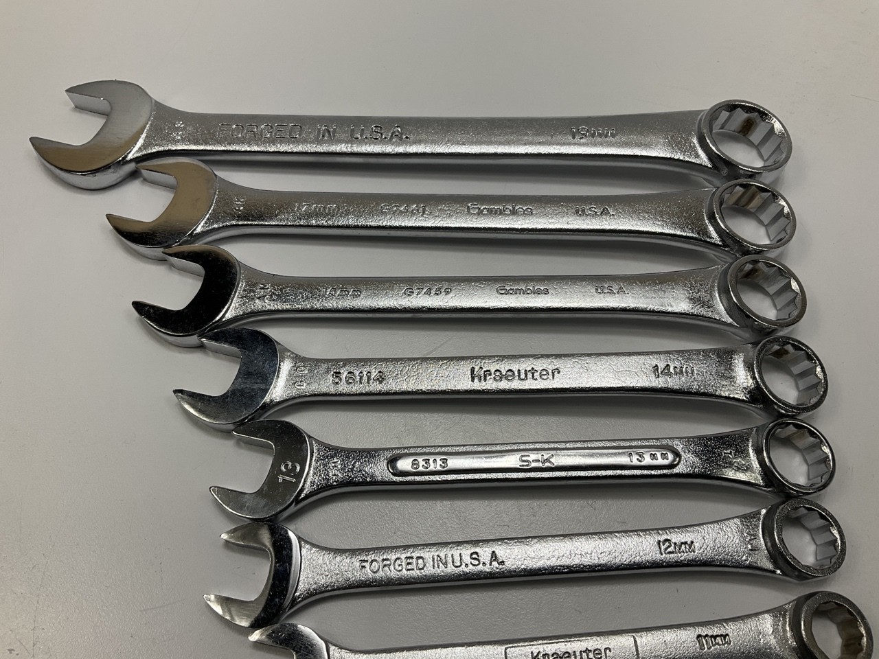 12MM WO BRAND, 13MM S-K BRAND, 15MM & 17MM GAMBLES – 11 Piece Metric Wrench Set