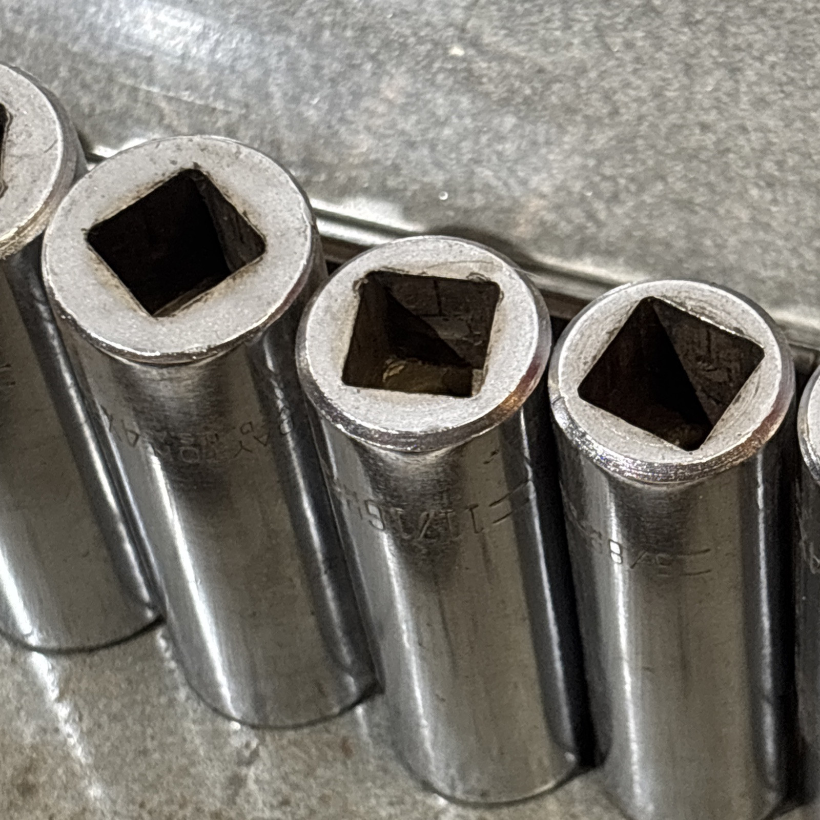 Dayton SAE Deep Socket Set 1/2″ Drive 12 Point 1/2″ to 15/16″ W/ Case Vtg USA