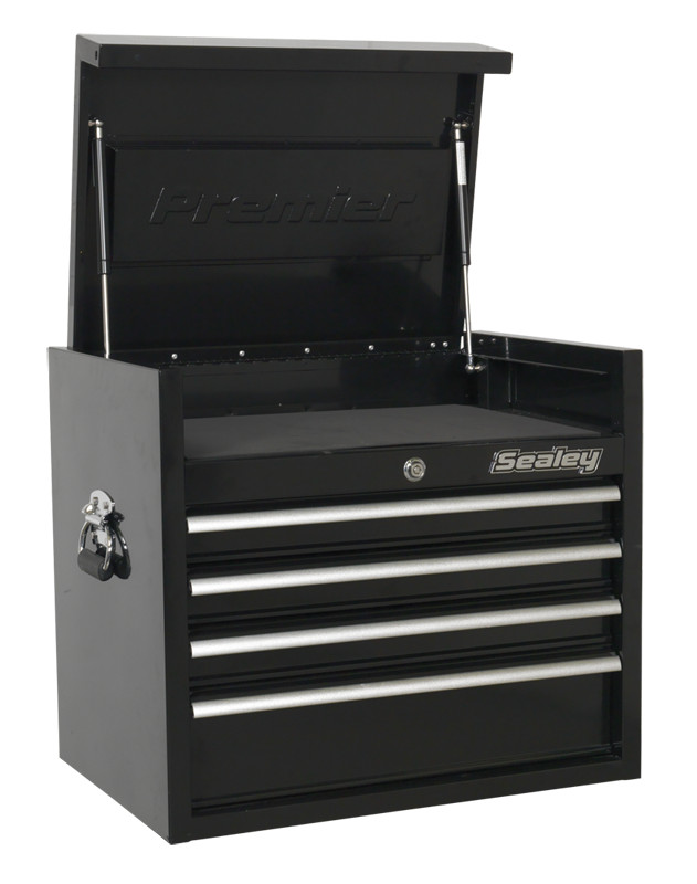 Sealey PTB66004 Topchest 4 Drawer 660mm Heavy-Duty Black