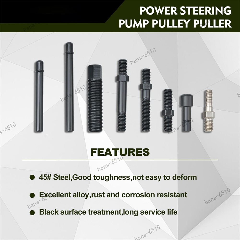 13PCS Power Steering Pump Pulley Puller Remover & Alternator Installer Tool Kits