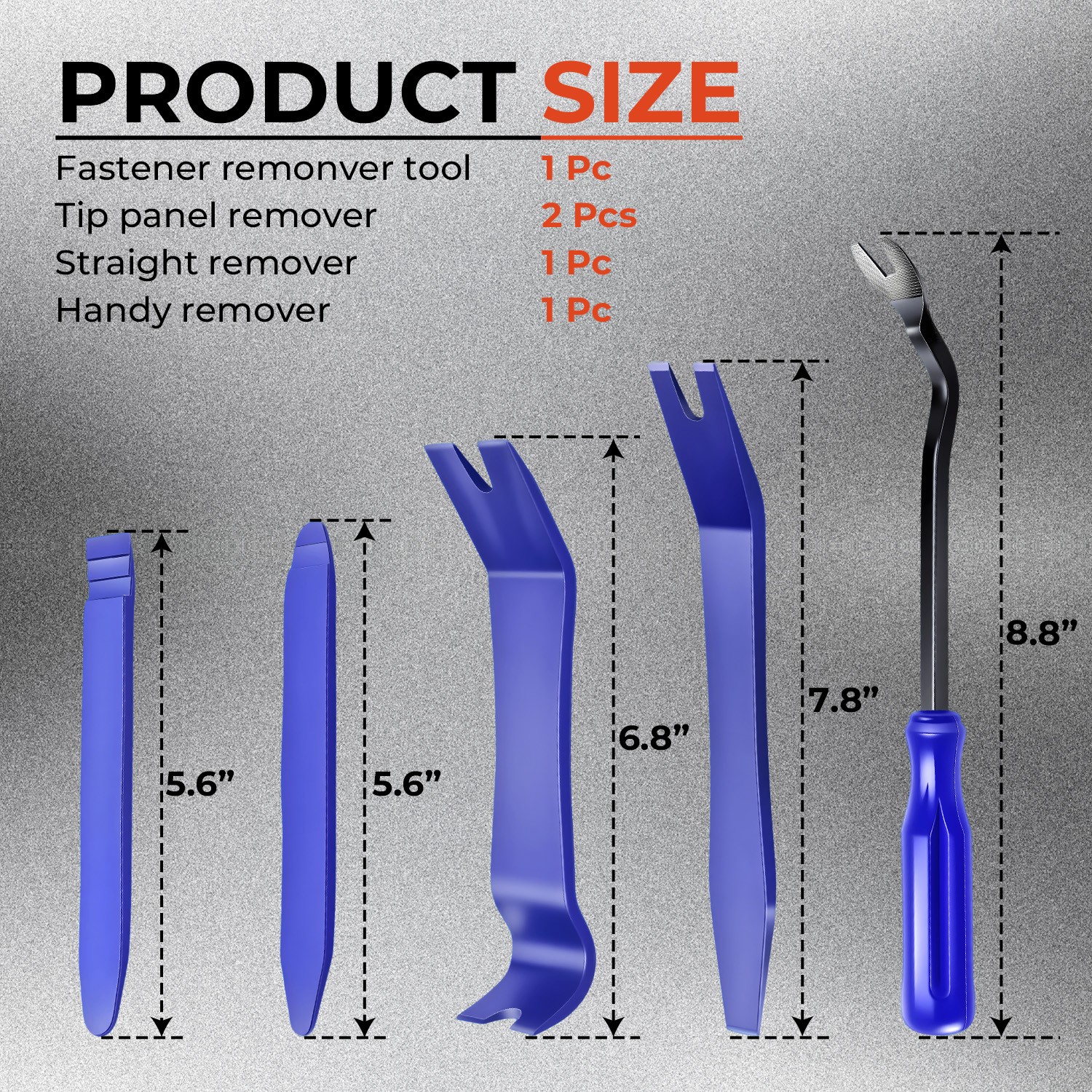 5Pcs Car Trim Removal Tool Set Hand Tools Pry Bar Panel Door Interior Clip Kit