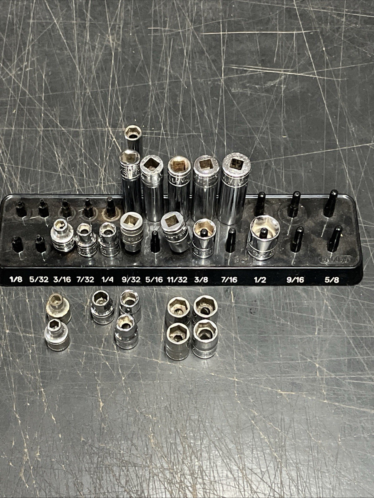 SK Tools 2 Incomplete 1/4” Drive Socket Sets W/ Ratchets & Metal Cases USA Made