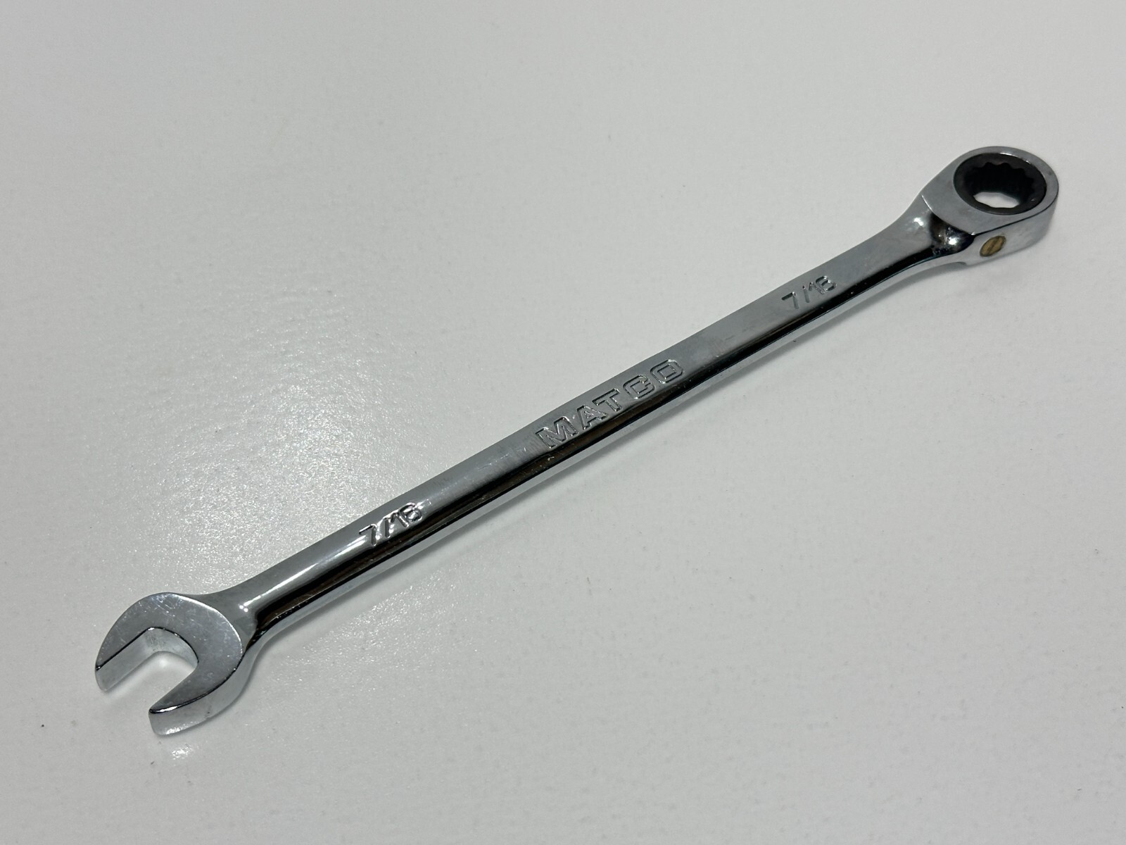 Matco 7GRCXL142 7/16” SAE 72 Teeth Extra Long Ratcheting Wrench, Non-Slip Box