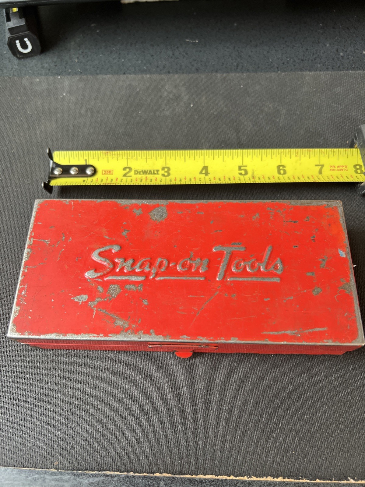 Snap-On Tools USA KRA-206A Red Metal Storage Tool Case Box, 8″ x 3″ NICE🔥