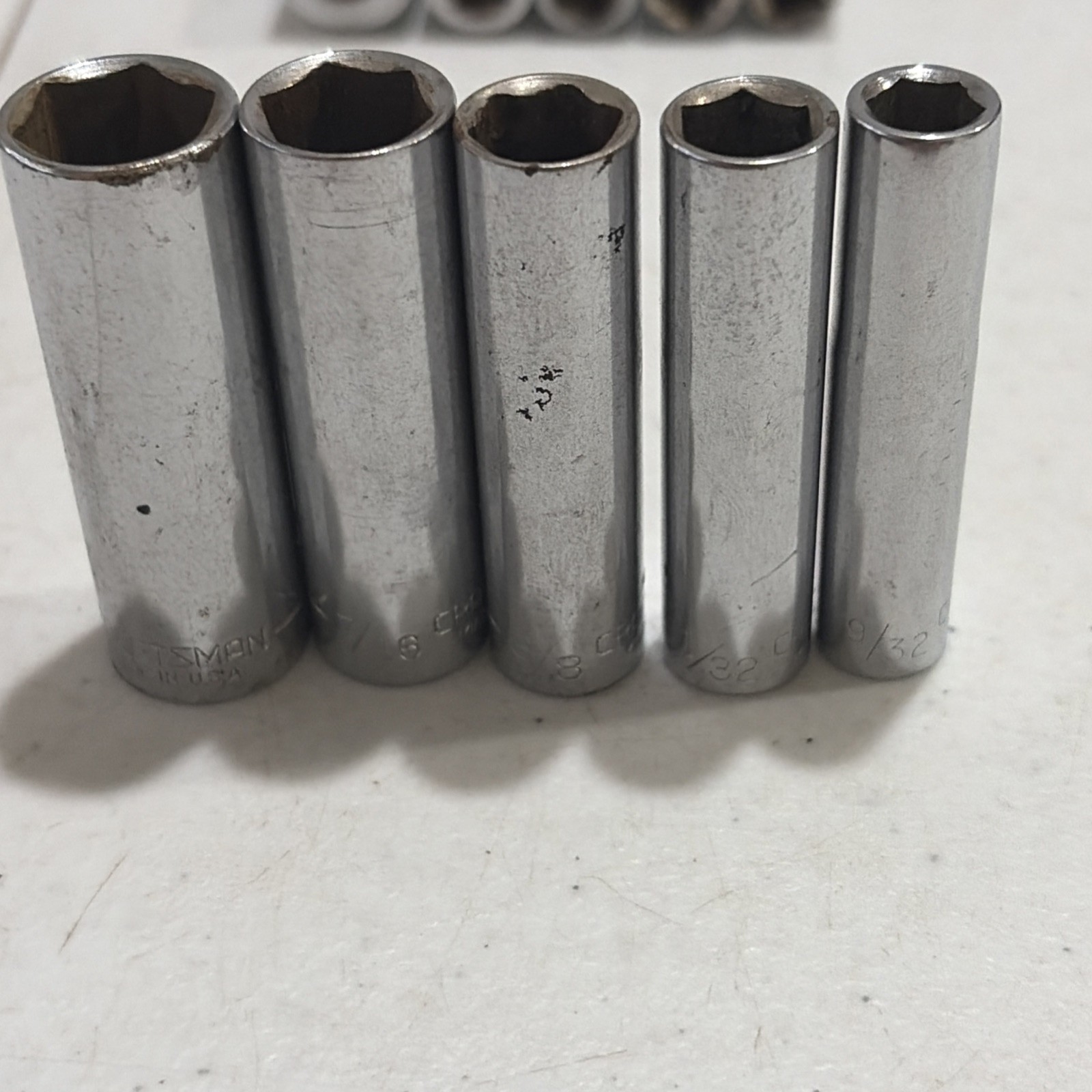 Craftsman Socket Lot 16 SAE & Metric 6 & 12 Point Sizes In Description