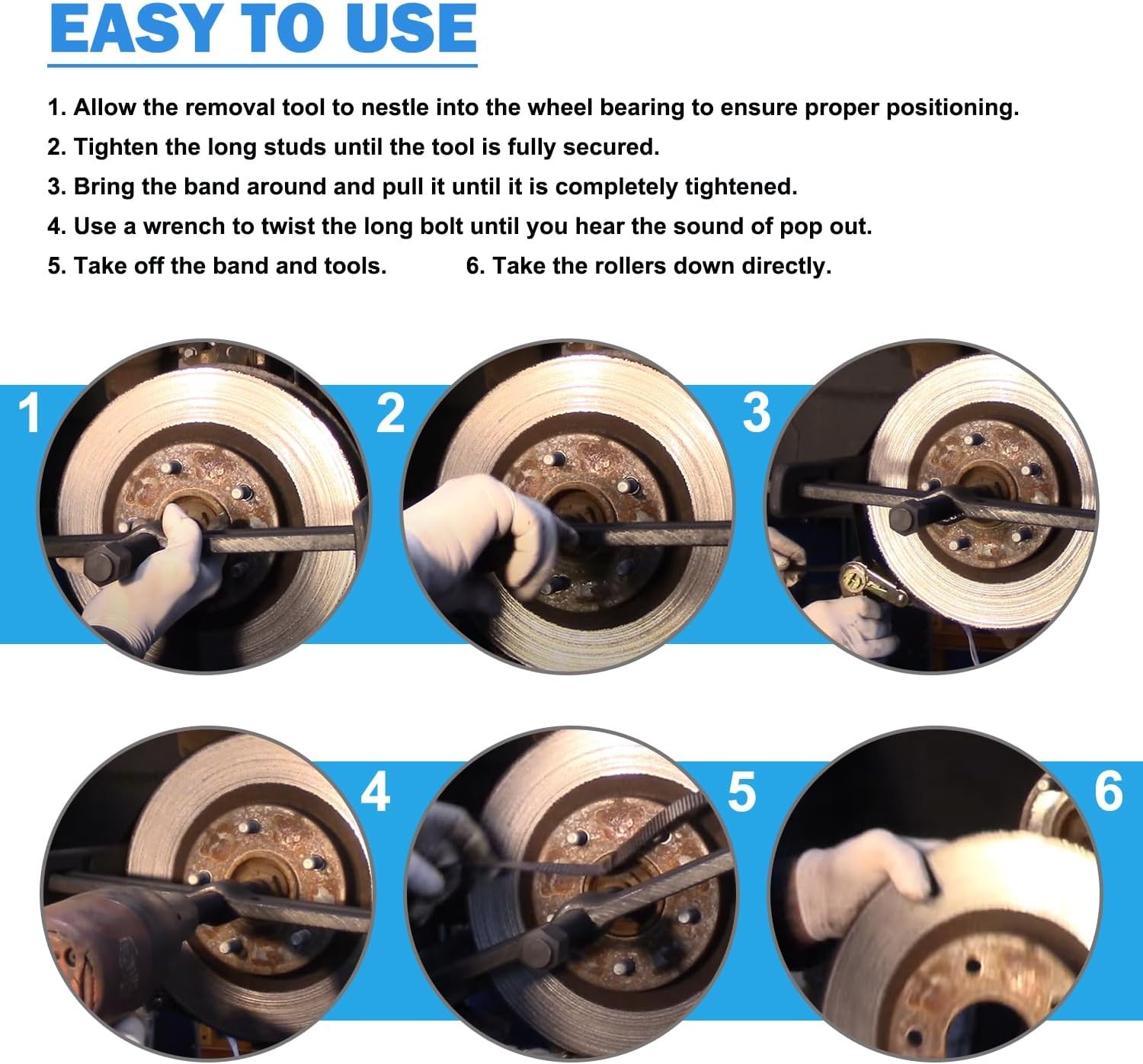 6980 Brake Drum and Rotor Hub Puller Kit for Removing Brake Drums, Rotors