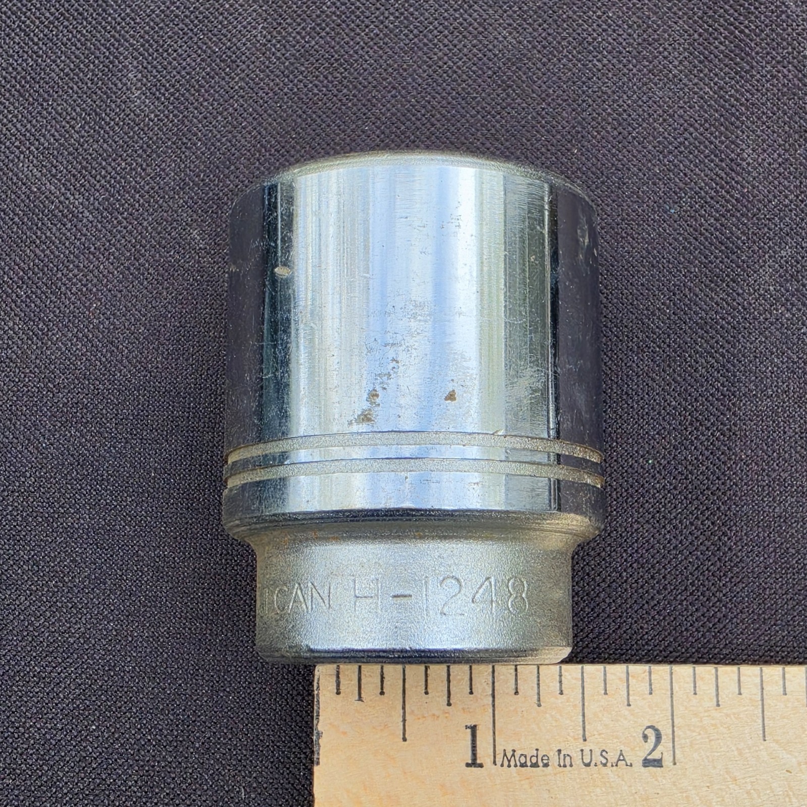 Vulcan By Williams USA H-1248 1 1/2″ 3/4″ Drive 12 Point Socket. Clean Vintage