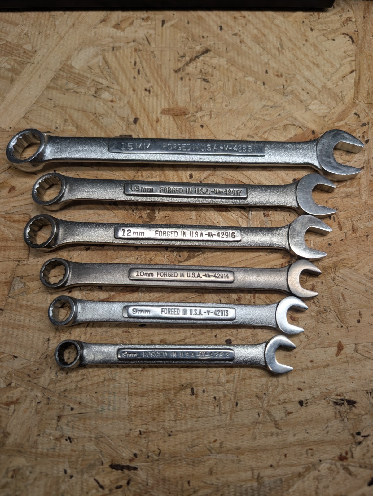 Craftsman 6 Pc Open End Wrenches METRIC 8mm-15mm Made in the USA