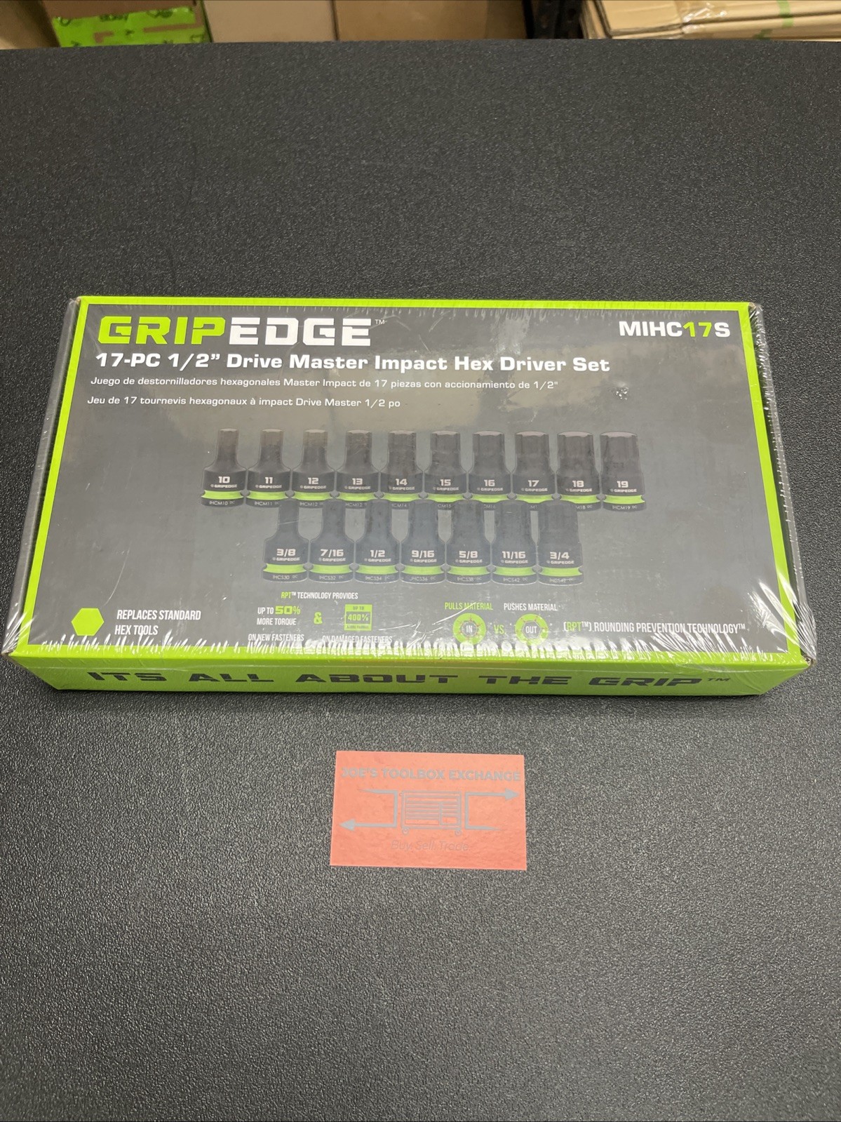 Grip Edge Tools MIHC17S 17 Piece Master 1/2″ Drive Impact RPT Hex Driver Set