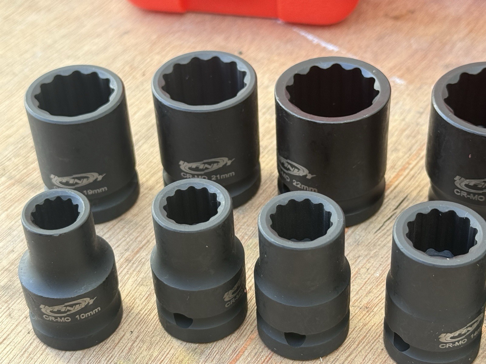 15pcs 1/2″ Drive 12 Point Metric Shallow Impact Socket Set 10~32mm Cr-MO Sockets