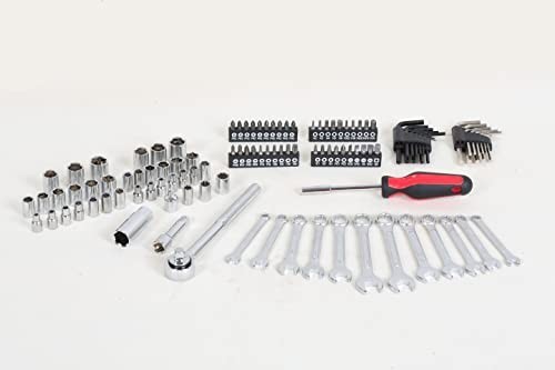 121-Piece Mechanic Tool Set – Metric & Standard Socket Wrench Kit for Home, Auto