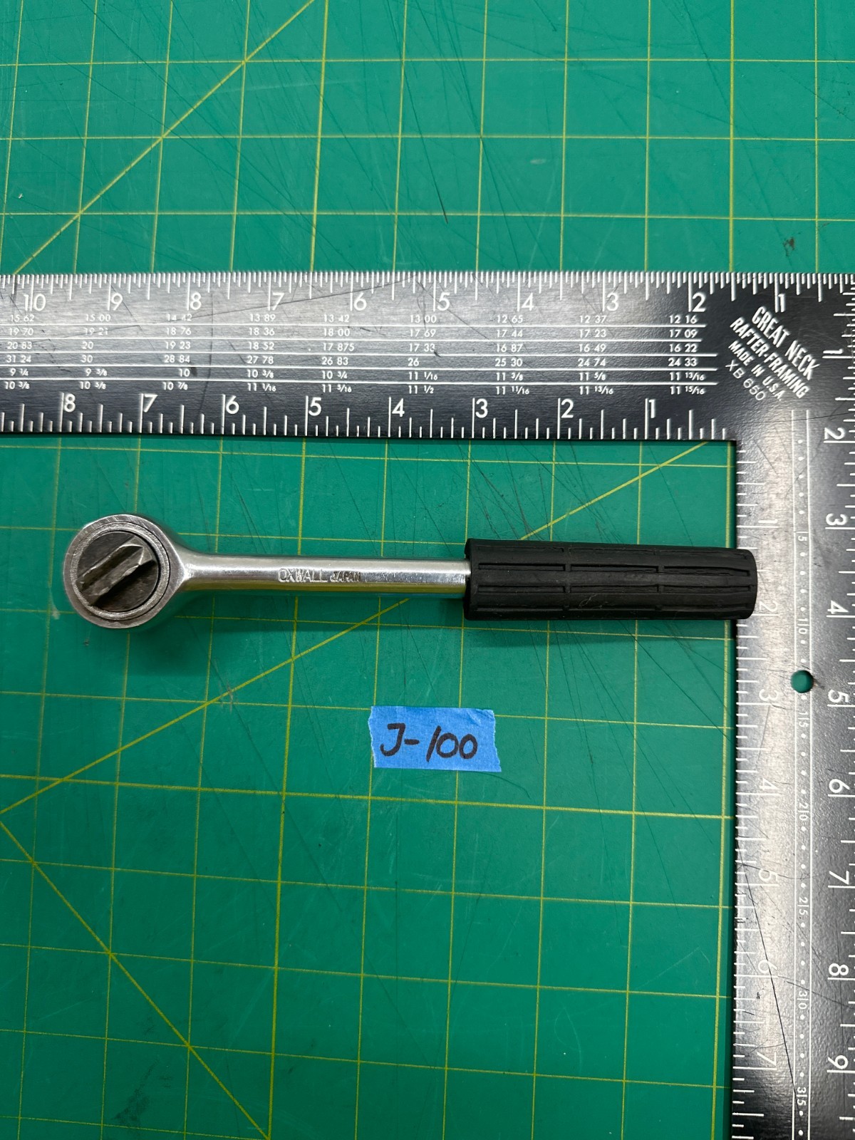 Vintage 7.75″ Oxwall Ratchet 3/8″ Drive Flex Head Black Handle, Made in Japan