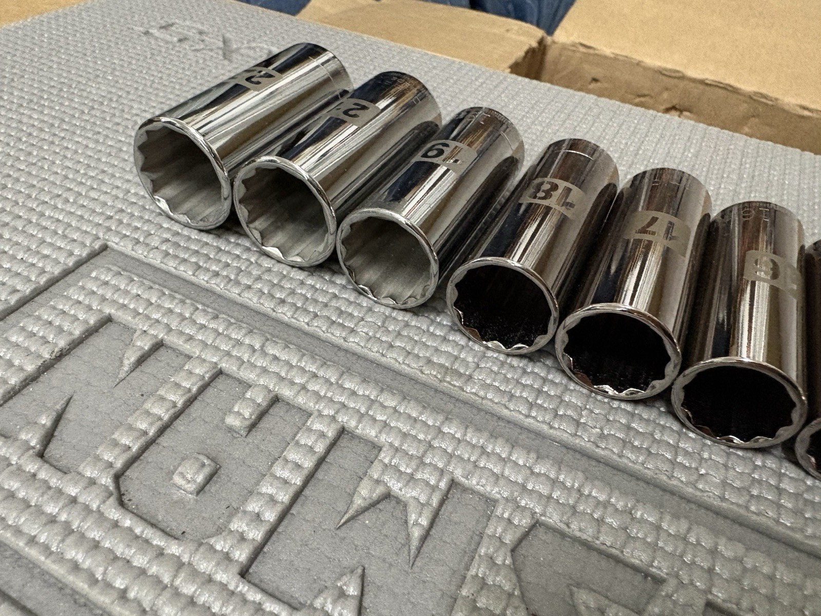 NOS Sears Craftsman USA 3/8” Drive 13pc Easy Read Deep Socket Set 9-22mm Rare!