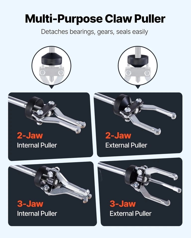 9-Way Slide Hammer Puller Set Front Rear Wheel Hub Bearing Remover 15PCS