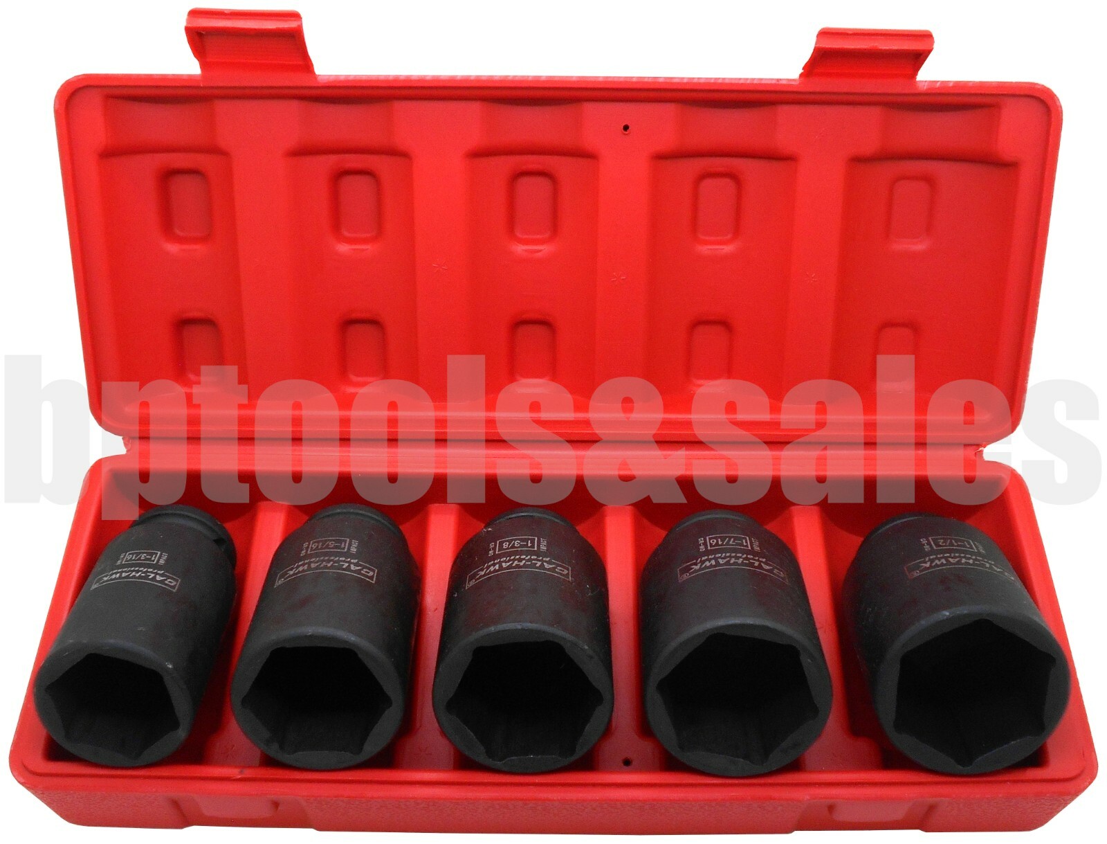 5pc 1/2″ Drive Front & Back SAE Wheel Spindle Axle Nut Deep Impact Socket Set