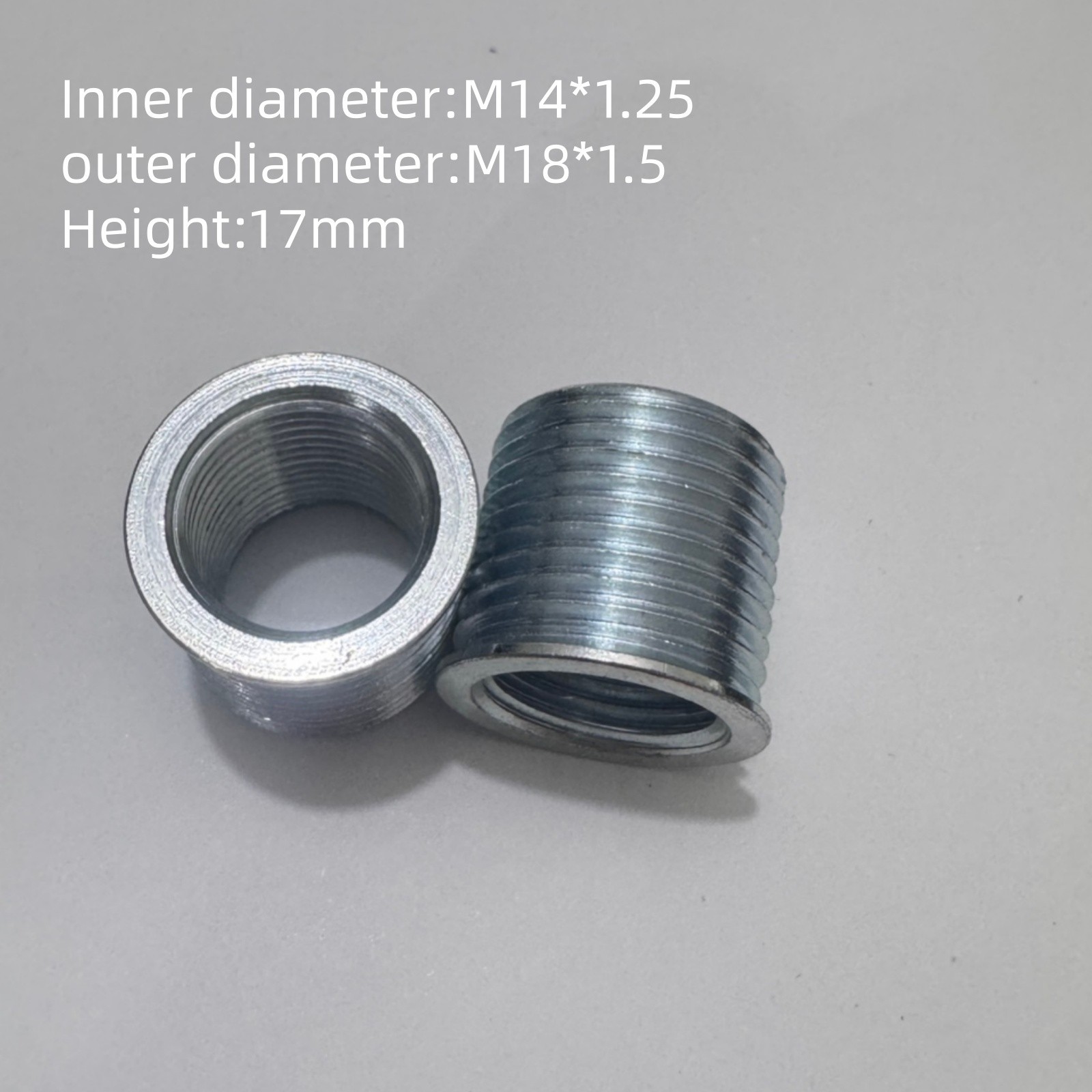 M14x1.25 to M18x1.5 Spark Plug Thread Repair Insert Kit, Blue White Zinc Coated