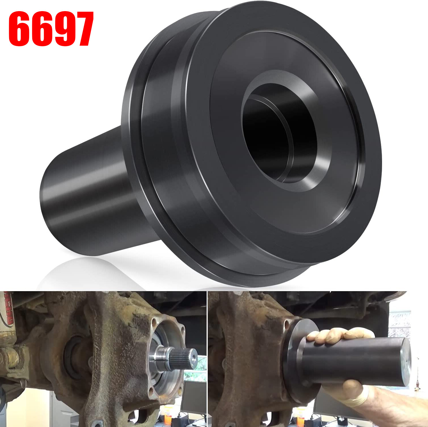 Wheel Knuckle Vacuum Oil Seal Installer Tool Similar to OTC 6697 for Ford F-250