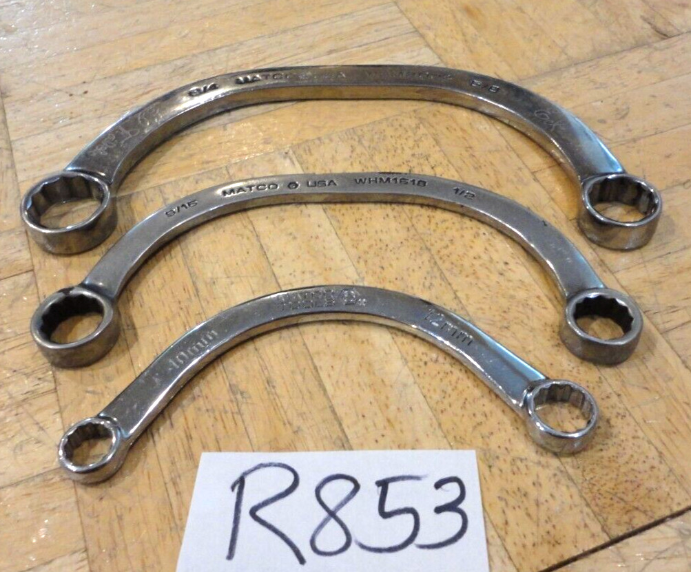 MATCO TOOLS 3 PC. METRIC & SAE. HALF MOON WRENCHES 10-12, 9/16-1/2, 3/4-5/8