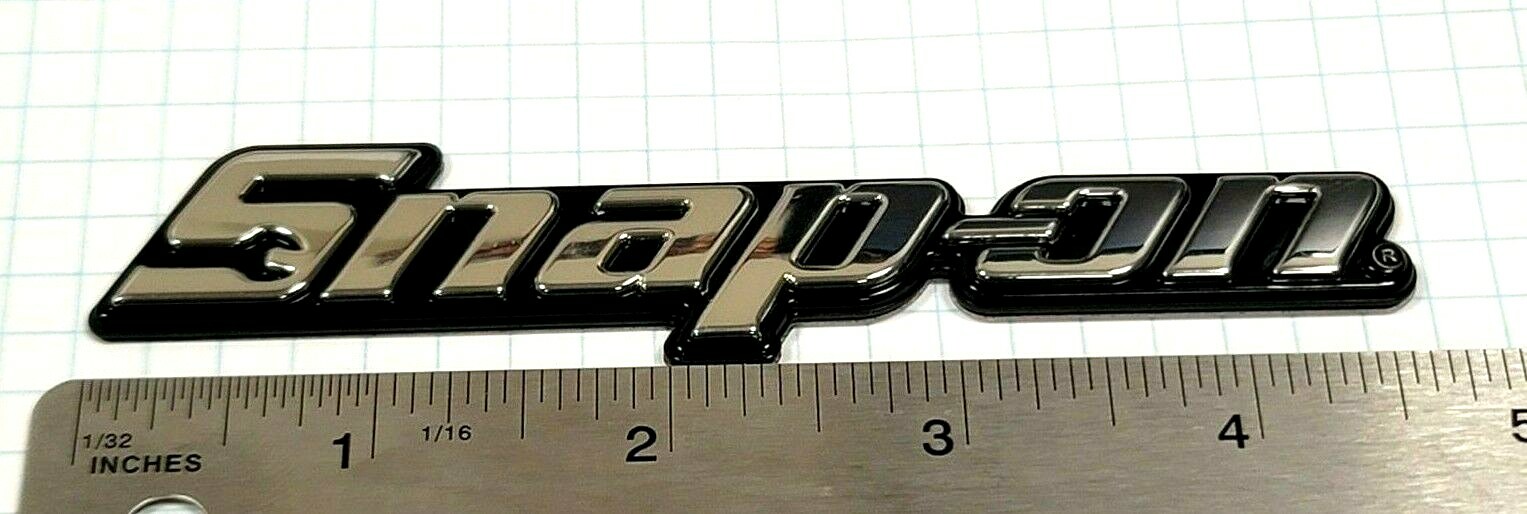 NEW SNAP-ON ™ LOGO SHORT BOX CART 3D ROLL CAB CHROME BADGE EMBLEM DECAL ORIGINAL