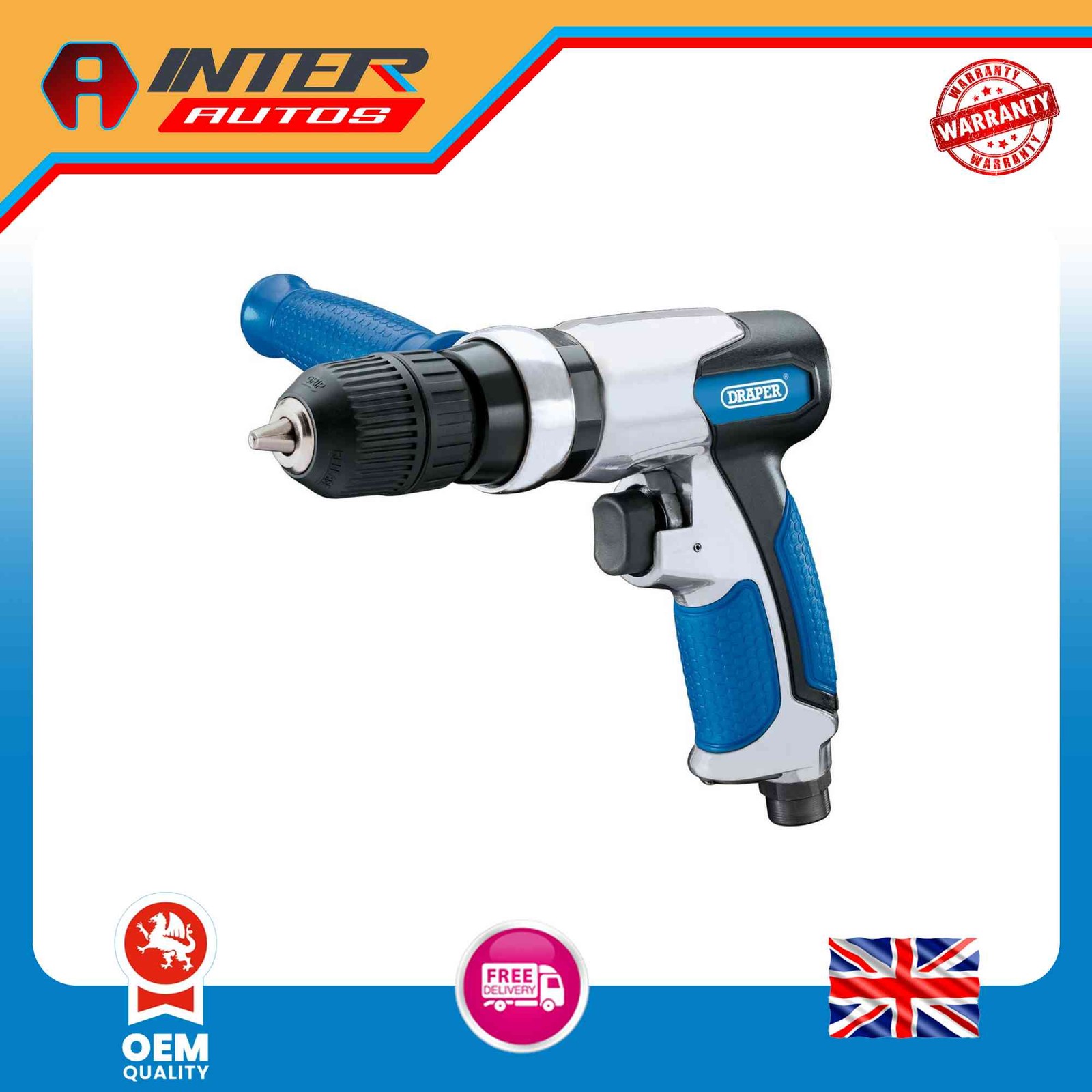 Draper Reversible Keyless Air Drill, 10mm 83811