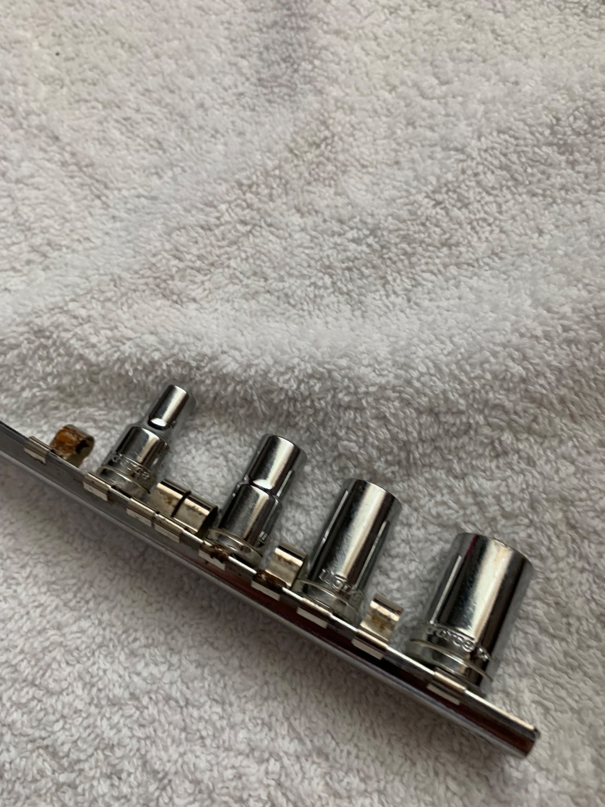 4- Work Force Sockets 6 Point 1/4” Drive, Metric 5, 7, 9 and 11mm